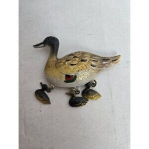 Vintage Mother Duck With 3 Ducklings Shaped Refrigerator Magnet Korea Made